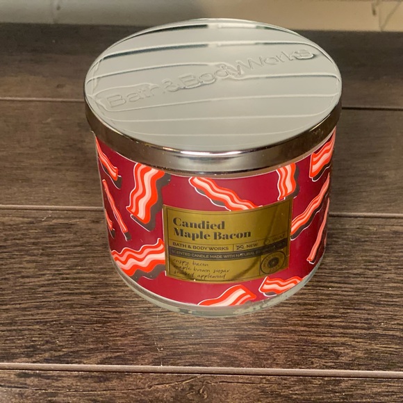Bath & Body Works Candied Maple Bacon 3-wick Candle Limited Edition NEW - Picture 3 of 8
